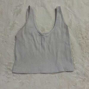 FP Movement by Free People Light Gray Ribbed Tank Top